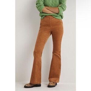 Boden Corduroy Flare Trouser Pants Butterscotch Brown